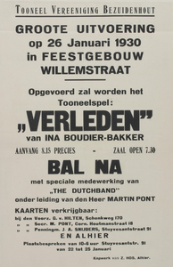 500295 Groote uitvoering op 26 januari 1930 in feestgebouw Willemstraat,