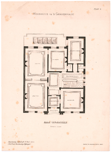1138 Kortenaerkade 3: Woonhuis - plattegrond verdieping van het woonhuis van mr. j.j. schmolek. plaat 2. uit: ...