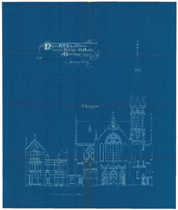 127 Beeklaan: Sint Agneskerk - voorgevel. goedgekeurde tekening, 1901