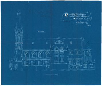 128 Beeklaan: Sint Agneskerk - zijgevel. goedgekeurde tekening., 1901