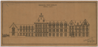 1450 Louise Henriëttestraat: Vakschool voor Meisjes - voorgevel. ontwerp., 1910