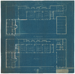 1517 Van Merlenstraat: Openbare Burgerschool aan de van Merlenstraat - plattegrond van de begane grond en 1e verdieping, 1892