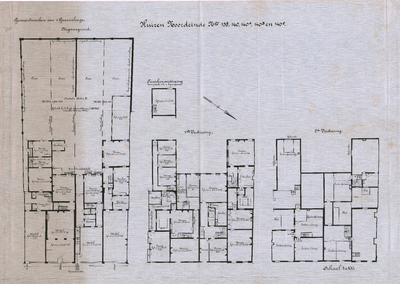 1673 Noordeinde 138-140c: plattegronden met tuin, 1890-1920