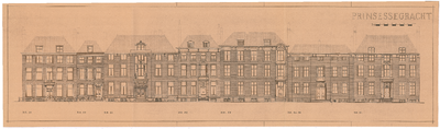 1753 Prinsessegracht 19 t/m 27: situering Prinsegracht en omgeving betreffende opmetingen gevels, 1944-1946