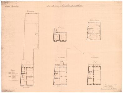 1772 Prinsessegracht 2: Herenhuis - plattegronden van alle etages, 1925
