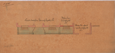 1780 Prinsessegracht 2 en 3: plattegrond nieuw te bouwen woonhuis nr. 2, bestaande uitbouw nr. 3 en bijbouw nr. 3., 1880