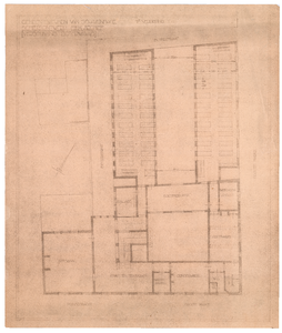 1796 Prinsegracht: Boterwaag - plattegrond eerste verdieping. schetsontwerp van de verbouwing voor het ...