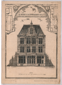 1801 Prinsestraat: Cooperatieve Winkelvereniging Eigen Hulp - voorgevel met plattegronden. ontwerp van het ...