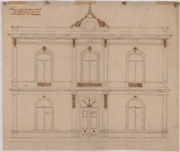 1837 Plein 1813: Villa in het Willemspark - voorgevel van ontwerp villa op bouwperceel Alexanderstraat verkocht aan ...