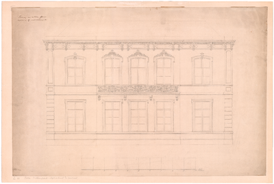 1838 Plein 1813: Villa in het Willemspark - voorgevel van ontwerp villa op bouwperceel nr. 4 Sophialaan, verkocht aan ...