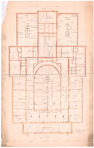 1860 Plein 2: De Hoge Raad der Nederlanden - plattegrond van de tweede bintlaag. bestek nr. 20. dd 1860. tekening nr. 3 ...