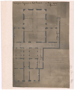 1869 Plein 4: Logement der Stad Rotterdam - plattegrond van het departement van oorlog, voormalig logement van ...