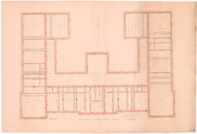1915 Plein 4: Departement van Koloniën - plattegrond. derde verdieping balklaag. tekening nr. 4., 1859