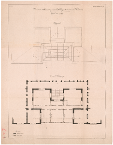 1920 Plein 4: Departement van Koloniën - plattegrond tweede-, derde verdieping en kapgrond. bestek nr. 112. plaat nr. ...