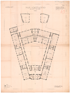 1943 De La Reyweg: Tweede Ambachtsschool - plattegrond eerste verdieping. blad nr. 2. bestek nr. 34., 1919
