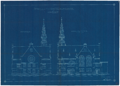 2012 Duinstraat 4: Nieuwe Kerk - achter- en westelijke gevel, 1892