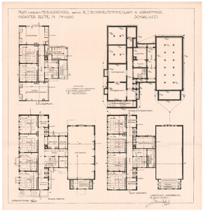 2043 R.J. Schimmelpennincklaan 4: Meisjesschool - plattegronden, 1921