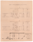 2292 Van der Werfstraat 1: gevels en plattegrond. bestaande en de te verbouwen toestand., 1915