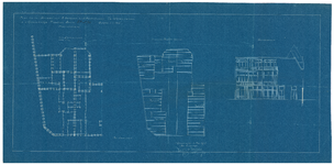 2358 Weteringkade: Huizen - plattegrond, paalfundering, balklaag en achtergevel, 1915