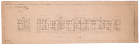 2369 Willemstraat: Woningen - voorgevel van te bouwen woningen aan de noordoostzijde, 1856