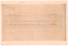 2377 Zeestraat (Willemspark): voorgevels van de te bouwen herenhuizen door J.J. Delia, hoek Sophialaan, 1860