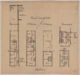 2408 Zuidwal 50: Woning - plattegronden en doorsneden, 1920