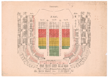 2424 Zwarteweg: Gebouw voor Kunsten en Wetenschappen - plattegrond van het gebouw. indeling van zitplaatsen, 1901