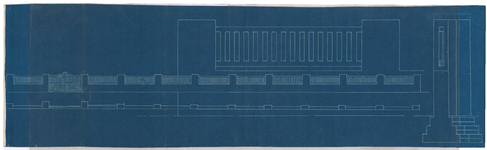 2448 onbekend: gevel met hekwerk op stenen muur en poort., 1920-1940