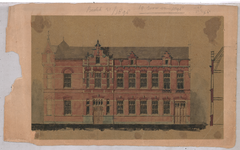 2464 onbekend: voorgevel van een gebouw, bestek 31 van 1898 ingekleurd., 1898