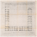 2466 Hofstraat, Honselersdijk: Het Hof - plattegrond ten behoeve van de restauratie, 1959