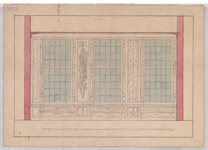 2488 onbekend: betimmering raampartij interieur, oud nr. 3523, 1750-1800