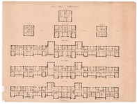 2523 Gevers Deynootweg: Grand Hotel Garni - plattegronden van alle etages. litho E. Spanier. , 1890-1910