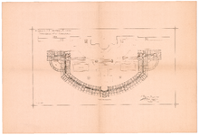 2553 Gevers Deynootplein: Kurhaus - plattegrond eerste verdieping. 2e ontwerp voor uitbreiding Kurhaus, 1894