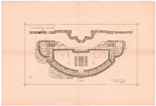 2557 Gevers Deynootplein: Kurhaus - plattegrond begane grond. 2e ontwerp voor uitbreiding Kurhaus. , 1894