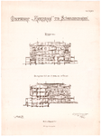 2560 Gevers Deynootplein: Kurhaus - zijgevel en doorsnede. plaat 7. litho gebroeders Reimeringer, Amsterdam., 1884