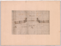2580 Onbekend: metalen hekwerk op een brug, tekeningnrs. 3389 en 4, 1750-1800