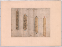 2582 Onbekend: tekening van het heiwerk voor een stenen brug met drie bogen op roosterfundering, tekening nr. 3, 1750-1800