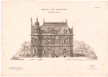 2590 Wassenaar: Kasteel Oud-Wassenaar - noordgevel. uit: bouwkundig tijdschrift 1e deel, deel 27 der bouwkundige ...