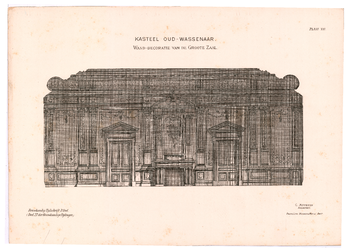 2599 Wassenaar: Kasteel Oud-Wassenaar - wanddecoratie van de grote zaal. uit: bouwkundig tijdschrift 1e deel, deel 27 ...