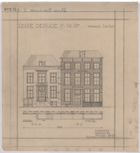 514 Dunne Bierkade 17-18-18 a: Woonhuizen - voorgevels. nr. 17 is het voormalig woonhuis van Paulus Potter (1649 - ...