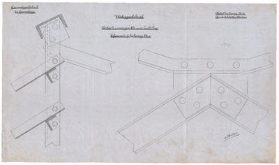 624 Gaslaan: Watergasfabriek - details voor de luchtkap. detailtekening nr. 10, behorende bij bestek nr. 7., 1901