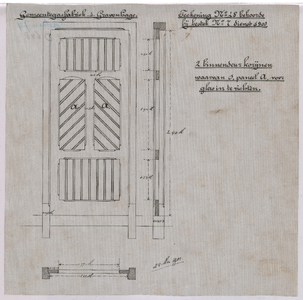 628 Gaslaan: Ketelhuis - detailtekening nr. 28, behorende bij bestek nr. 7. binnendeurkozijnen., 1901