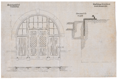 629 Gaslaan: Ketelhuis - detailtekening nr. 31, behorende bij bestek nr. 7. doorsnede., 1901