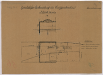 972 Huijgensstraat 7 en 7a: gedeeltelijke bebouwing tuin. plattegrond en doorsnede met verklaringen. revisietekening., 1897