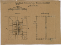 973 Huijgensstraat 7 en 7a: gedeeltelijke bebouwing tuin. kapplan, doorsnede en fundering., 1897