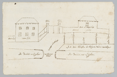 oad 1438/182-II [Tekening van de omgeving van de oude tolbrug bij Rijswijk ten behoeve van de plaatsing van een ...