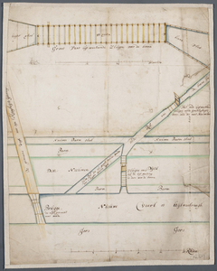 oad 2485/4 [Kaart van het plan tot het maken van een sluisje in de kade langs de spuiwatergang tussen de Oranjesluis en ...