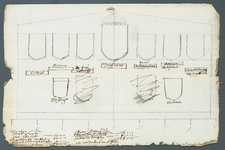 oad 2681/31 Schetstekening van de wapenschilden van de dijkgraaf, hoogheemraden, secretaris en penningmeester uit 1669 ...