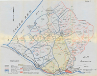 8357_1 [kaart van het beheersgebied van Delfand, met daarop aangegeven de oppervlakte van de polders, de kaden en ...