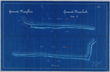 8662-8b Situatie Maasdijk met aangrnezende percelen in de gemeente Maassluis en Maasland sectie E